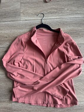 Nike Pink Cropped Zip-up Performance Top
